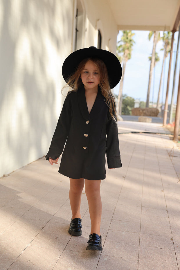 אוברול שחור כפתורים זהב- ילדות