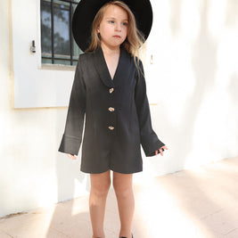 אוברול שחור כפתורים זהב- ילדות