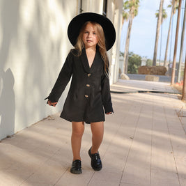 אוברול שחור כפתורים זהב- ילדות